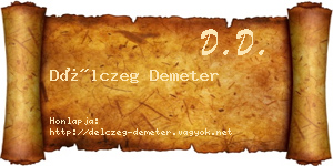Délczeg Demeter névjegykártya